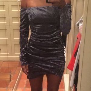 NWT Midnight blue off the shoulder dress